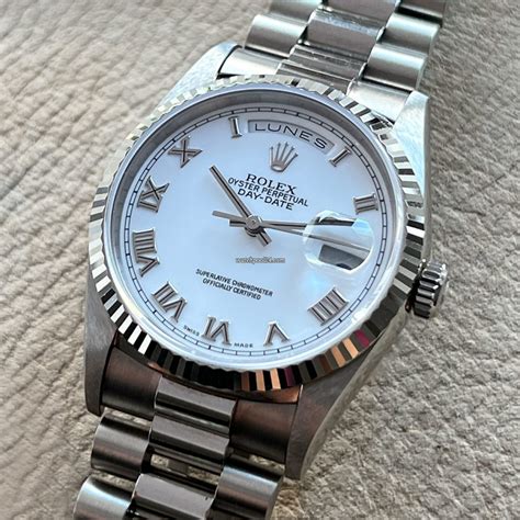 rolex day date 18239 white gold|white gold day date 36.